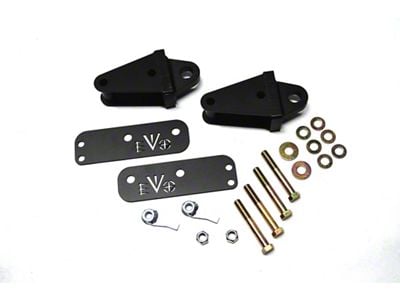 EVO Manufacturing Rear Bolt-On D-Ring Mounts; Black (07-18 Jeep Wrangler JK)