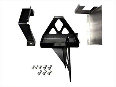 EVO Manufacturing Starter Battery Relocate for Coil-Overs; Black (18-25 Jeep Wrangler JL)