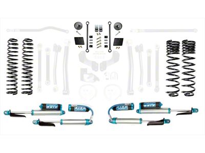 EVO Manufacturing 2.50-Inch Enforcer Stage 1 Suspension Lift Kit with King 2.5 Blue Shocks without Front and Rear Track Bar (20-25 3.6L Jeep Gladiator JT)