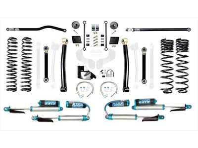 EVO Manufacturing 4.50-Inch Heavy Duty Enforcer Stage 3 Suspension Lift Kit with King 2.5 Blue Shocks, Front and Rear Track Bars (20-25 3.6L Jeep Gladiator JT)