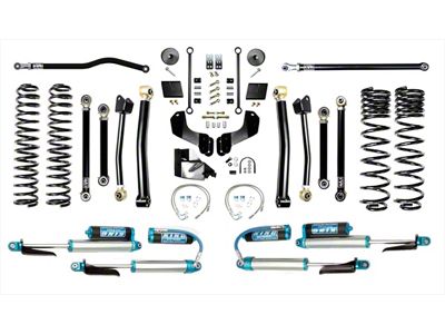 EVO Manufacturing 4.50-Inch Enforcer Stage 4 Overland Suspension Lift Kit with King 2.5 Compression Adjuster Shocks, Front and Rear Track Bars (20-25 3.6L Jeep Gladiator JT)