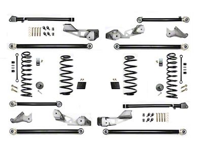 EVO Manufacturing 2.50-Inch High Clearance Long Arm Suspension Kit with Plush Ride Springs (18-25 2.0L or 3.6L Jeep Wrangler JL 4-Door, Excluding 4xe)