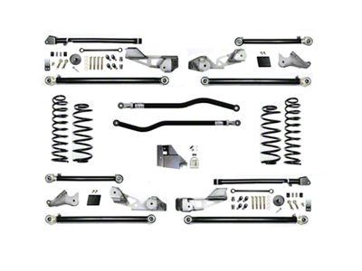 EVO Manufacturing 2.50-Inch High Clearance Long Arm Suspension Kit with Plush Ride Springs and Front and Rear Track Bars (18-25 2.0L or 3.6L Jeep Wrangler JL 4-Door, Excluding 4xe)