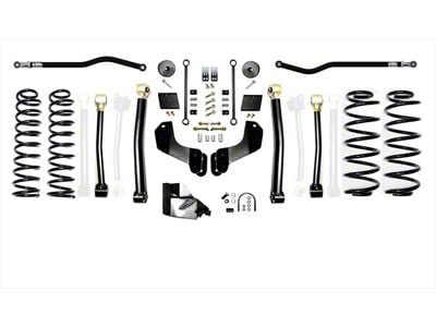 EVO Manufacturing 4.50-Inch Enforcer Stage 3 Overland Suspension Lift Kit with Front and Rear Track Bars (18-25 2.0L or 3.6L Jeep Wrangler JL, Excluding 4xe)