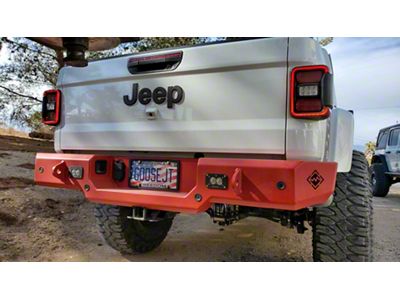 Excessive Industries Trailhead Series Rear Bumper with Parking Sensor Cutouts; Bare Steel (20-26 Jeep Gladiator JT)