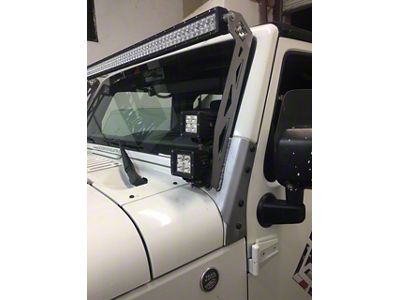Excessive Industries A-Pillar Pod Mounts; Dual; Bare Steel (07-18 Jeep Wrangler JK)