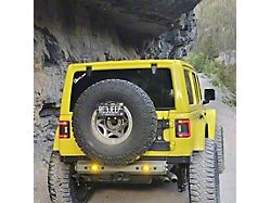 Excessive Industries Comp Series Stubby Rear Bumper with Parking Sensor Cutouts; Bare Steel (18-26 Jeep Wrangler JL)