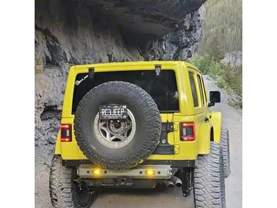 Excessive Industries Comp Series Stubby Rear Bumper with Parking Sensor Cutouts; Bare Steel (18-26 Jeep Wrangler JL)