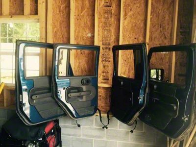 Excessive Industries Door Hangers; Pair; Bare Steel (18-26 Jeep Wrangler JL)