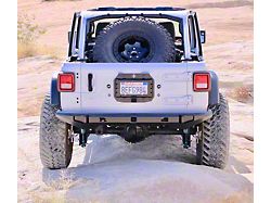 Excessive Industries GateKeeper Tire Carrier with Classic Style Gussets; 5x5 Lug Pattern; Bare Steel (18-26 Jeep Wrangler JL 4-Door)