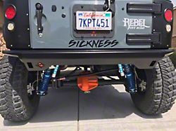 Excessive Industries GTC Series Frame Chop Mid-Width Rear Bumper with Recessed Hitch Receiver; Bare Steel (07-18 Jeep Wrangler JK)