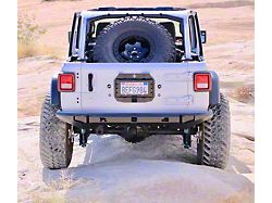Excessive Industries GTC Series Frame Chop Rear Bumper with LED Pod Light Brackets and Parking Sensor Cutouts; Bare Steel (18-26 Jeep Wrangler JL)