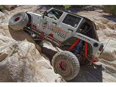 Excessive Industries Rear Coil-Over Shock Tower Kit; Bare Steel (07-18 Jeep Wrangler JK 4-Door)