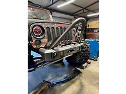 Excessive Industries Titan Recessed Stubby Front Winch Bumper with Calf Bar; Bare Steel (07-18 Jeep Wrangler JK)