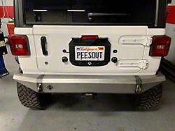 Excessive Industries Trailhead Series Mid-Width Rear Bumper with Factory Hitch Receiver Relief, Parking Sensor Cutouts and Tire Dish Relief; Bare Steel (18-26 Jeep Wrangler JL)