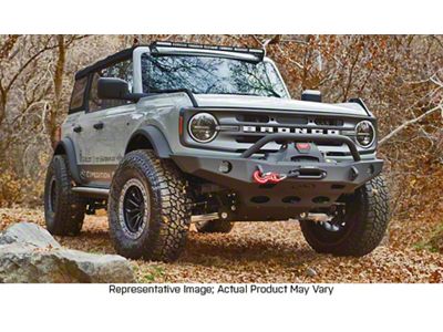 Expedition One Front Bumper with Center Hoop; Bare Metal (21-25 Bronco, Excluding Raptor)