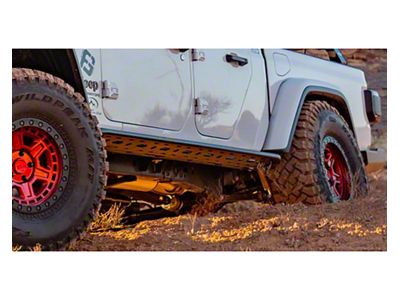 Expedition One Rocker Guards; Textured Black (20-25 Jeep Gladiator JT)