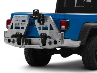 Expedition One Trail Series Rear Bumper with Dual Swing Out Tire Carrier; Bare Metal (20-25 Jeep Gladiator JT)