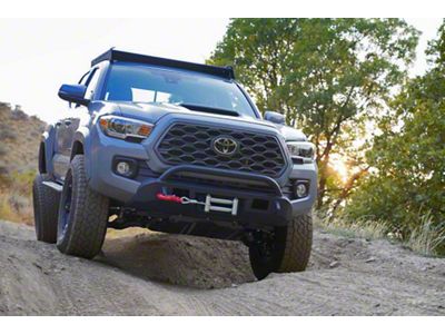 Expedition One Basic Dx Winch Mount with Single Hoop; Textured Black (16-23 Tacoma)
