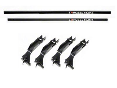 Exposed Racks Ultra Low Profile Roof Rack with Black Solid Crossbars (20-26 Jeep Gladiator JT w/ Hard Top)