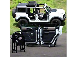 EZ 4x4 4-Door Holder Aluminum Rolling Cart; Black (21-26 Bronco 4-Door)
