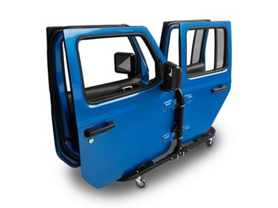 EZ 4x4 4-Door Holder Aluminum Rolling Cart; Black