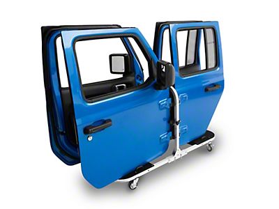 EZ Folding Rolling Door Cart - 2 Door (Black