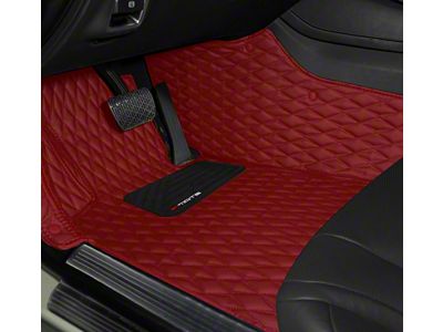 Single Layer Diamond Front and Rear Floor Mats; Full Red (21-25 Bronco 2-Door)