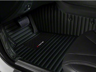 Single Layer Stripe Front and Rear Floor Mats; Full Black (21-25 Bronco 4-Door)