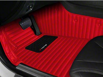 Single Layer Stripe Front and Rear Floor Mats; Full Red (21-25 Bronco 2-Door)