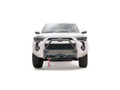Fab Fours Hidden Winch Mount with High Pre-Runner Guard; Bare Steel (14-24 4Runner)
