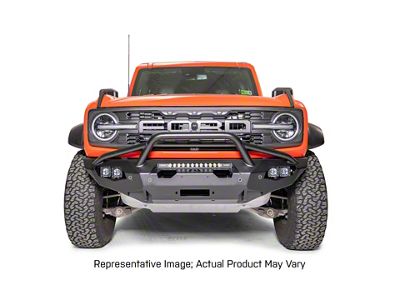 Fab Fours Matrix Front Bumper with Pre-Runner Guard; Bare Steel (22-25 Bronco Raptor)