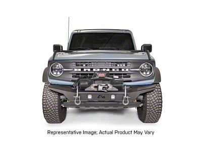 Fab Fours Stubby Winch Front Bumper with No Guard; Bare Steel (21-25 Bronco, Excluding Raptor)