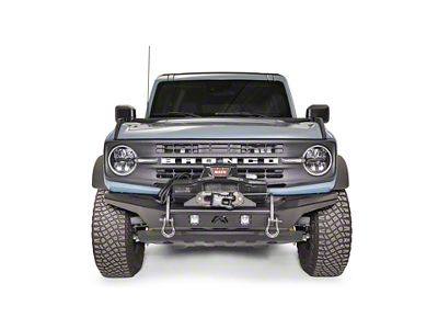 Fab Fours Stubby Winch Front Bumper with No Guard; Matte Black (21-25 Bronco, Excluding Raptor)
