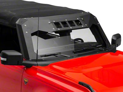 Fab Fours ViCowl Windshield Protector; Matte Black (21-25 Bronco)