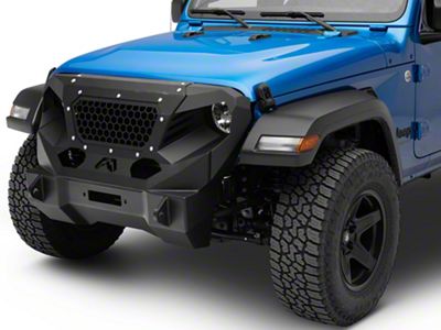 Fab Fours Front Stubby Grumper; Matte Black (20-25 Jeep Gladiator JT)