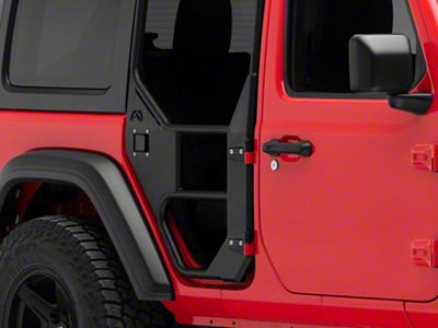 Fab Fours Full Surround Rear Tube Doors; Matte Black (20-25 Jeep Gladiator JT)
