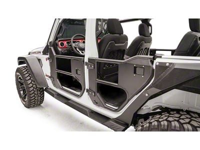 Fab Fours Half Front Tube Doors; Bare Steel (20-25 Jeep Gladiator JT)
