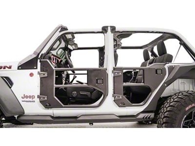 Fab Fours Half Front Tube Doors; Matte Black (20-25 Jeep Gladiator JT)