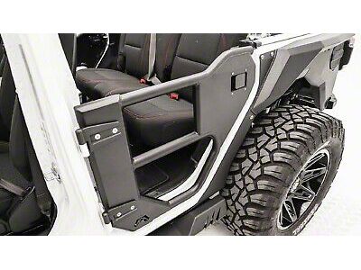 Fab Fours Half Rear Tube Doors; Matte Black (20-25 Jeep Gladiator JT)
