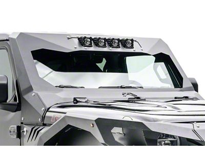 Fab Fours ViCowl Windshield Protector Cube Light Insert; Bare Steel (20-25 Jeep Gladiator JT, Excluding Mojave)