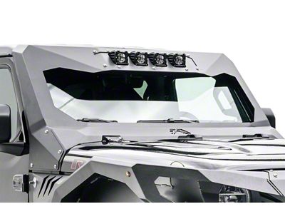 Fab Fours ViCowl Windshield Protector Cube Light Insert; Matte Black (20-25 Jeep Gladiator JT, Excluding Mojave)