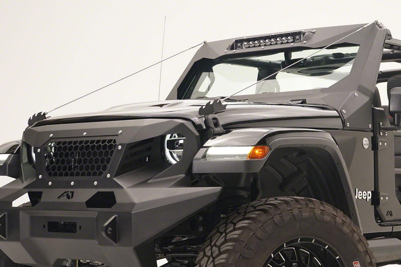 Fab Fours Jeep Gladiator ViCowl Windshield Protector Limb Fab Fours Jeep Gladiator ViCowl Windshield Protector Limb