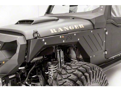 Fab Fours Base Front Fenders; Matte Black (07-18 Jeep Wrangler JK)