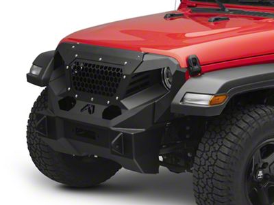 Fab Fours Front Stubby Grumper; Matte Black (18-25 Jeep Wrangler JL)