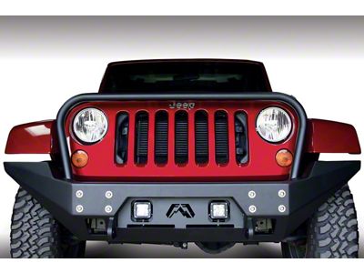 Fab Fours Full Metal Jacket Full Width Winch Bumper with Full Guard; Matte Black (07-18 Jeep Wrangler JK)