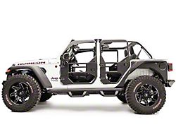 Fab Fours Full Surround Front Tube Doors; Matte Black (18-26 Jeep Wrangler JL)
