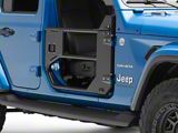 Fab Fours Half Front Tube Doors; Matte Black (18-26 Jeep Wrangler JL)