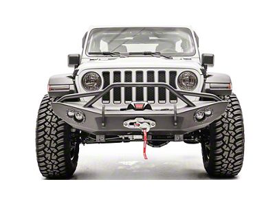 Fab Fours Lifestyle Winch Front Bumper; Matte Black (18-25 Jeep Wrangler JL)
