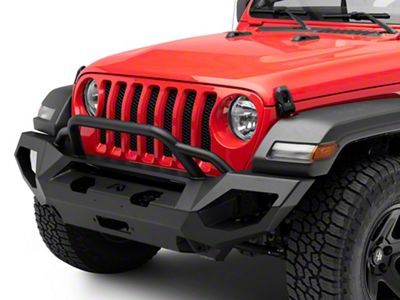 Fab Fours Matrix Front Bumper with Pre-Runner Guard; Matte Black (18-25 Jeep Wrangler JL)